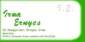 irma ernyes business card